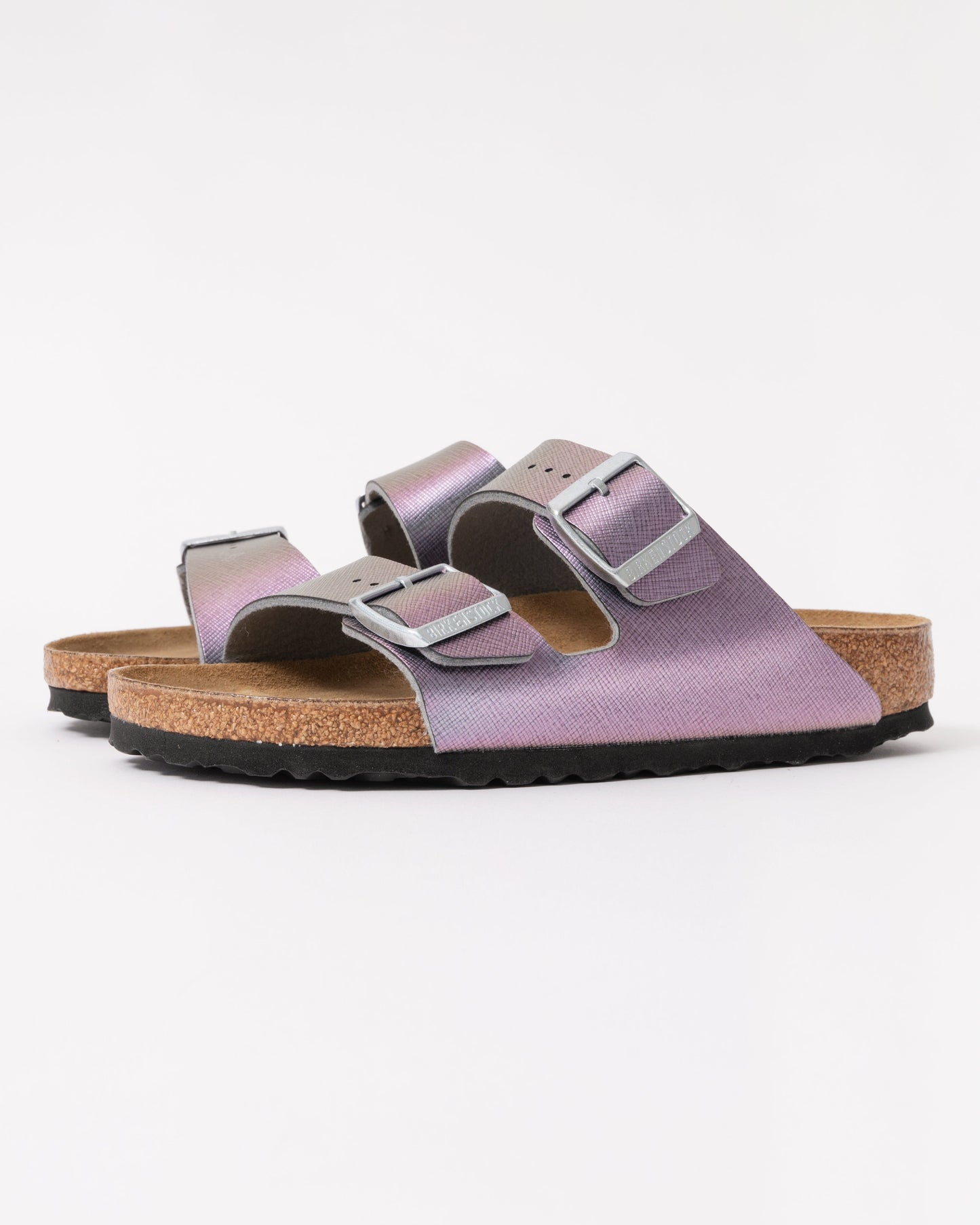 Birkenstock Arizona Embossed Birko-Flor Womens Sandals - Saffiano Iridescent Viola