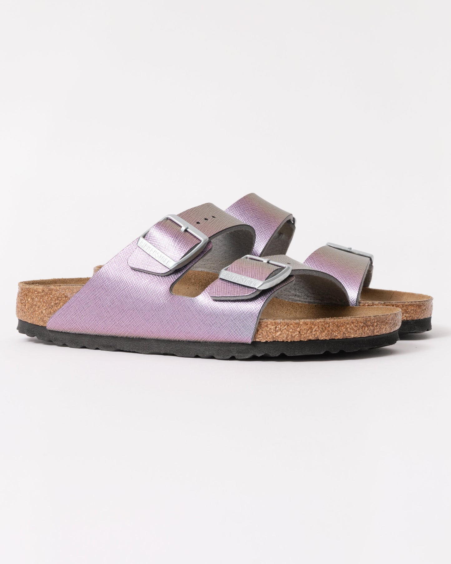 Birkenstock Arizona Embossed Birko-Flor Womens Sandals - Saffiano Iridescent Viola