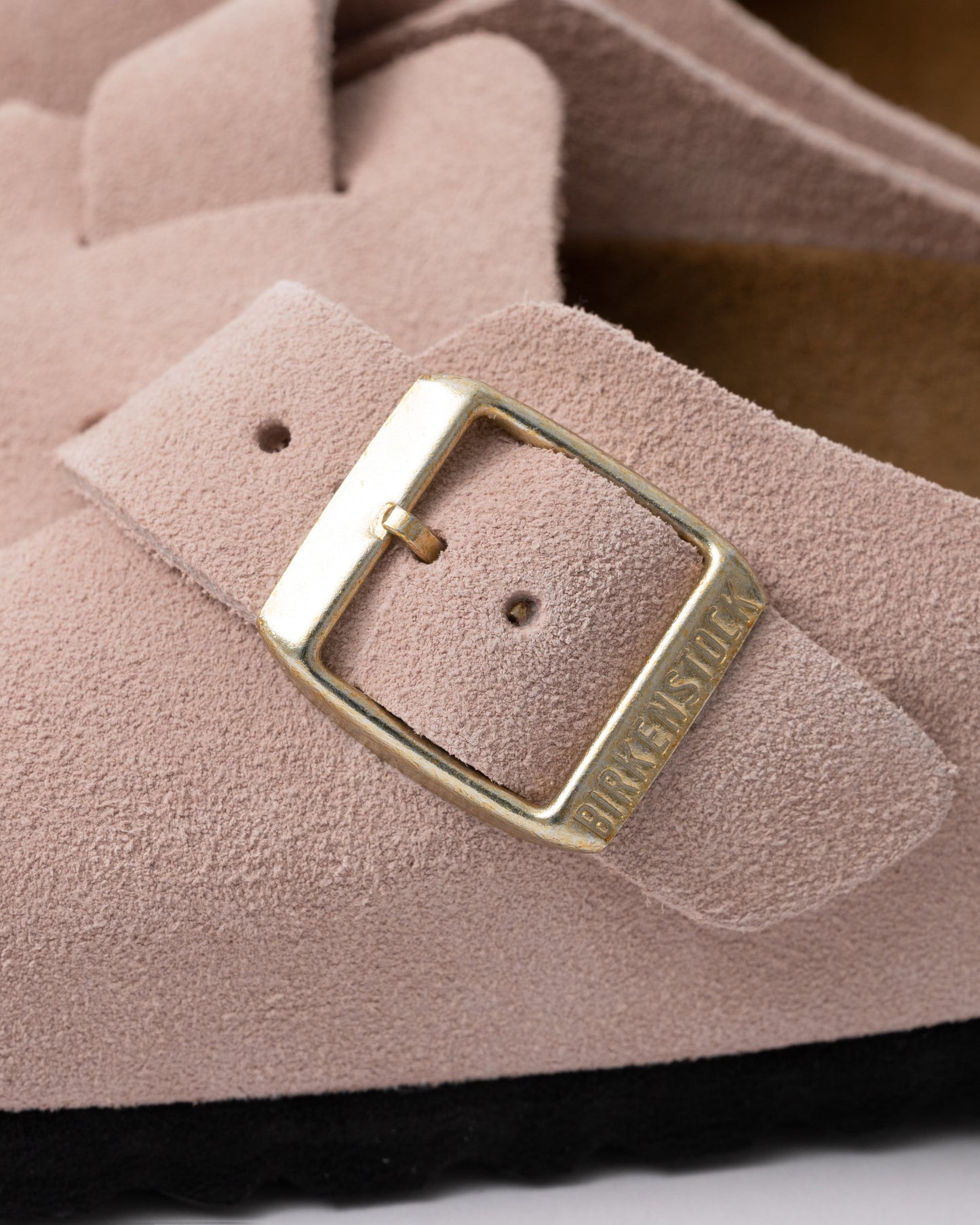 Birkenstock Boston Suede Leather Womens Clogs - Light Rose