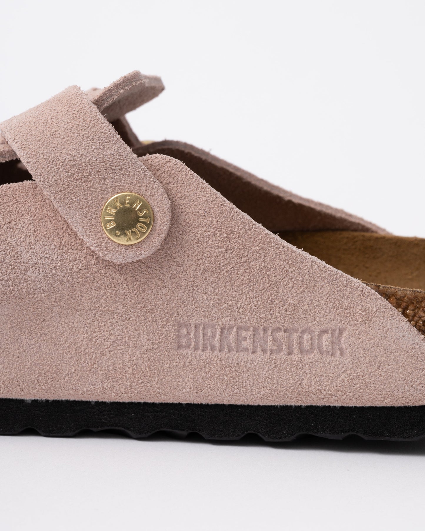 Birkenstock Boston Suede Leather Womens Clogs - Light Rose
