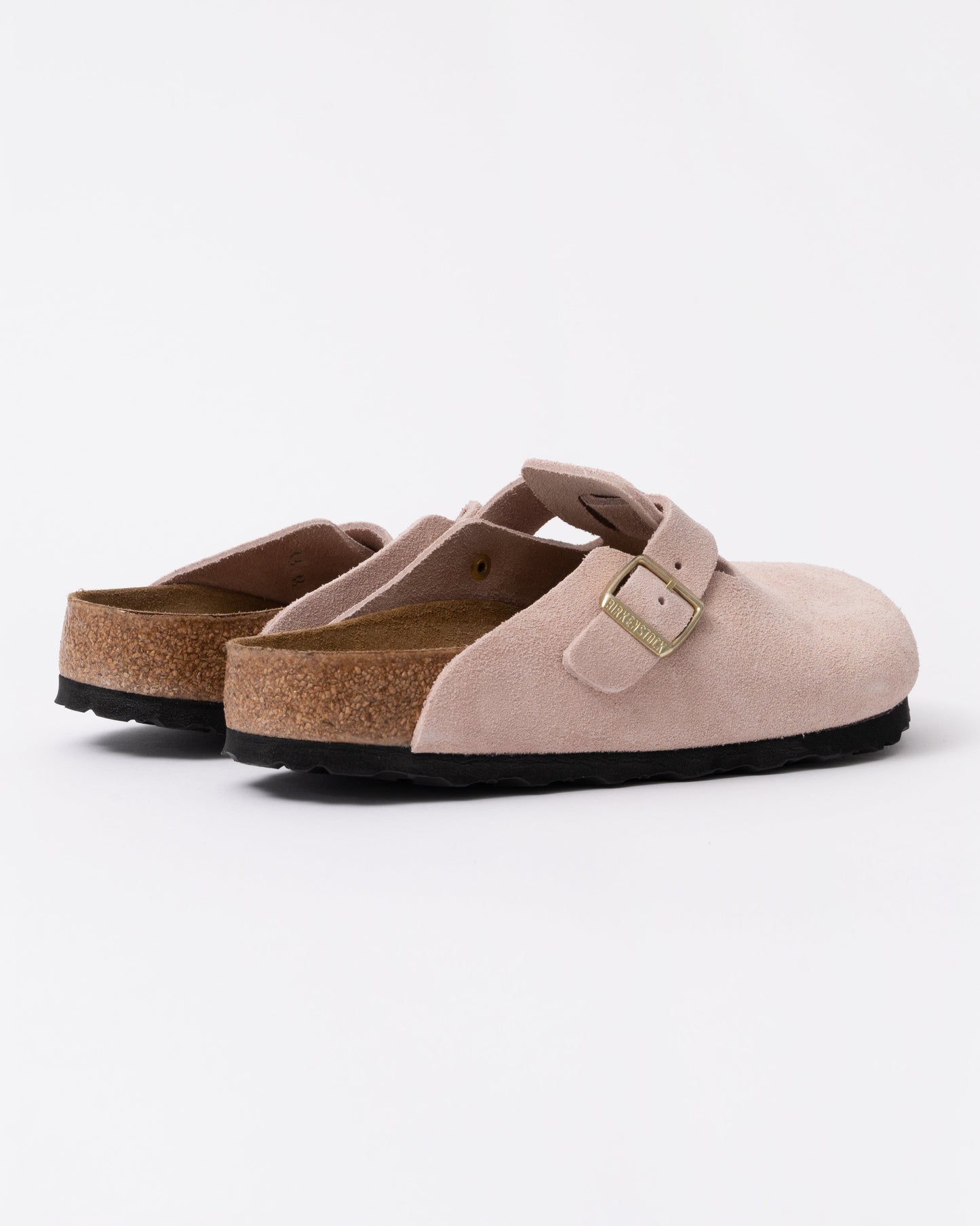 Birkenstock Boston Suede Leather Womens Clogs - Light Rose