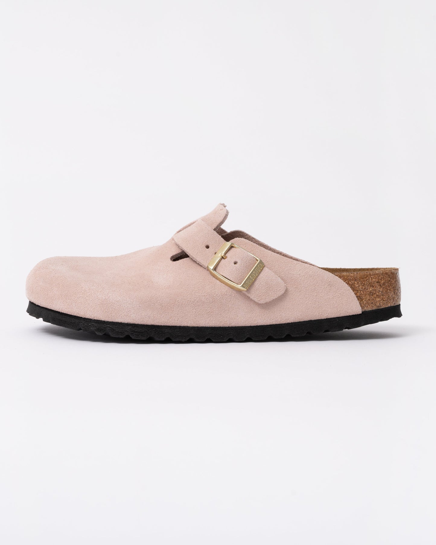 Birkenstock Boston Suede Leather Womens Clogs - Light Rose