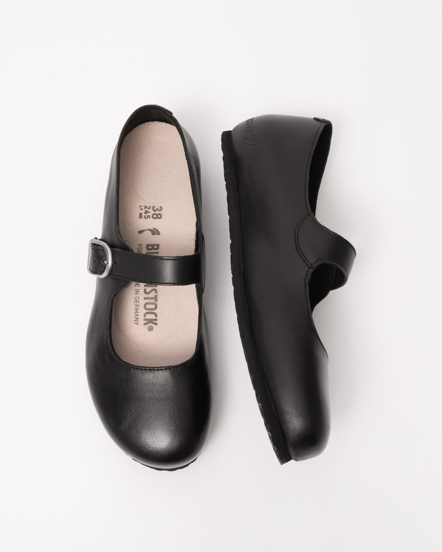 Birkenstock Santa Clarita Leather Womens Shoes - Black
