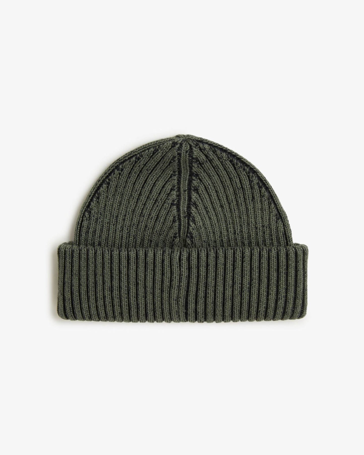 Fred Perry Mens Cotton Ribbed Beanie - Laurel Wreath Green/Black Z50