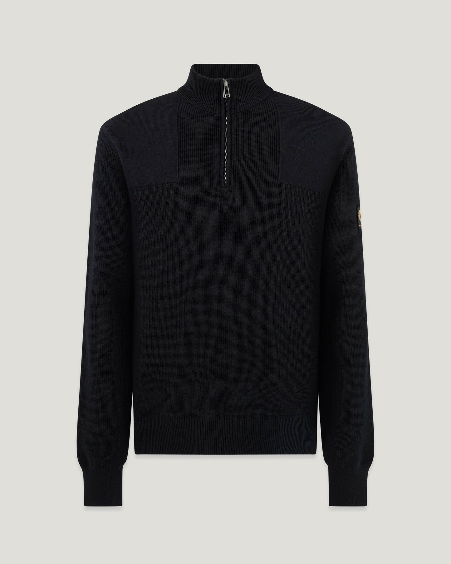 Belstaff Commander Mens Quarter Zip Jumper - Black