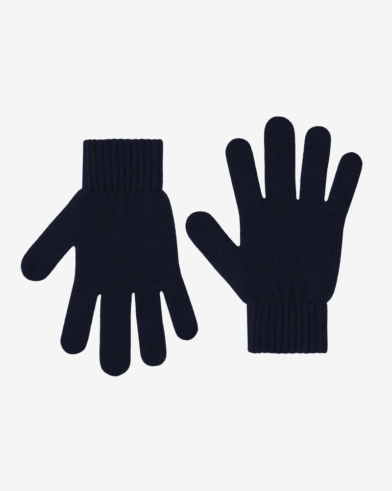 Colorful Standard Mens Merino Wool Gloves - Navy Blue