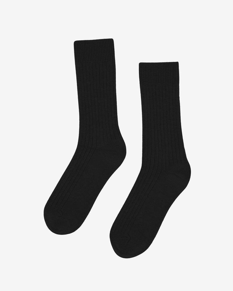 Colorful Standard Mens Merino Wool Blend Socks - Deep Black