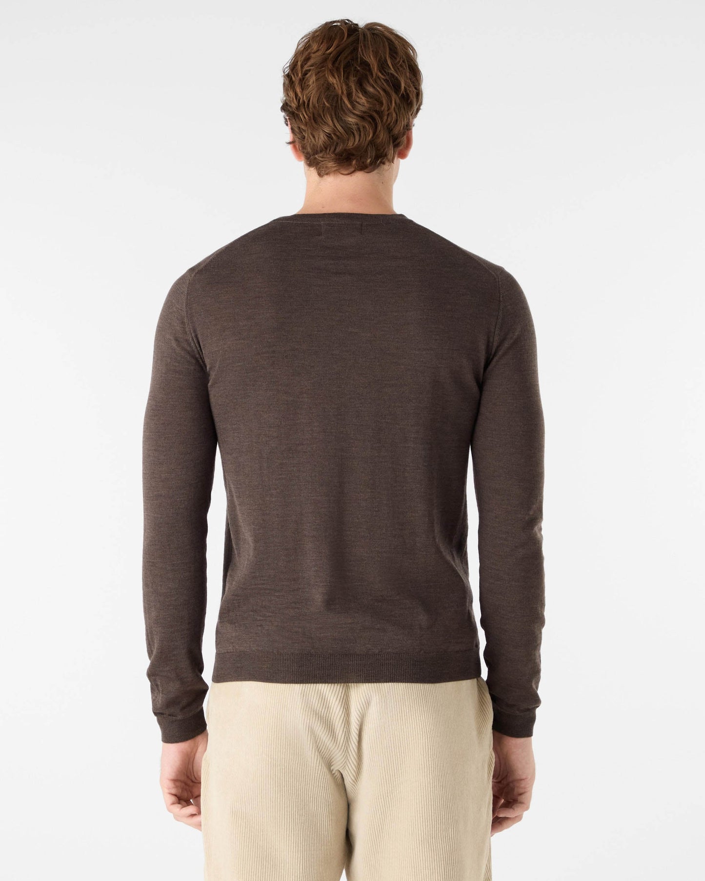 Oliver Sweeney Camber Mens Crew Neck Jumper - Chocolate Marl
