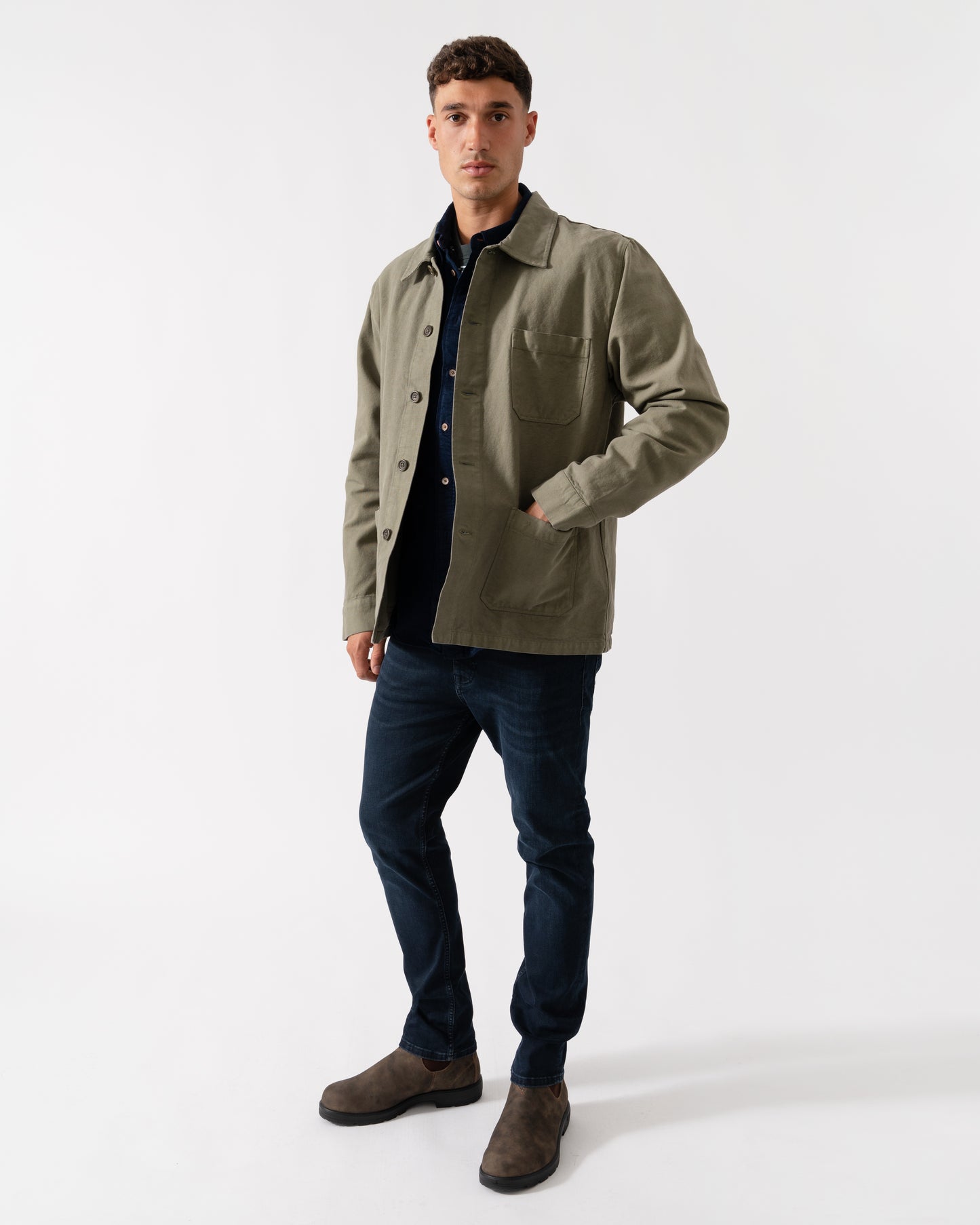 Colorful Standard Mens Organic Workwear Jacket - Dusty Olive