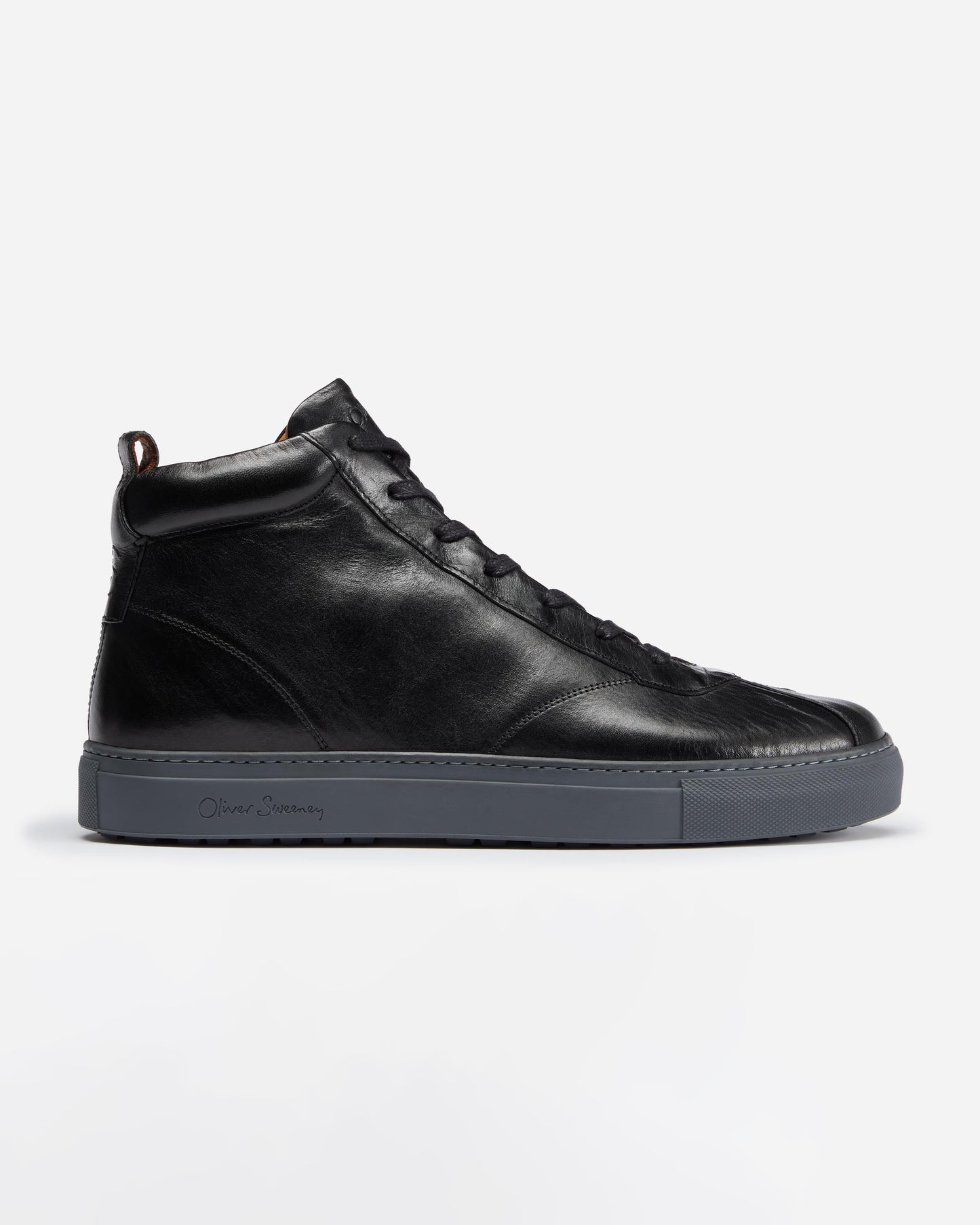 Oliver Sweeney Defeza Mens Calf Leather Retro Hi-Tops - Black