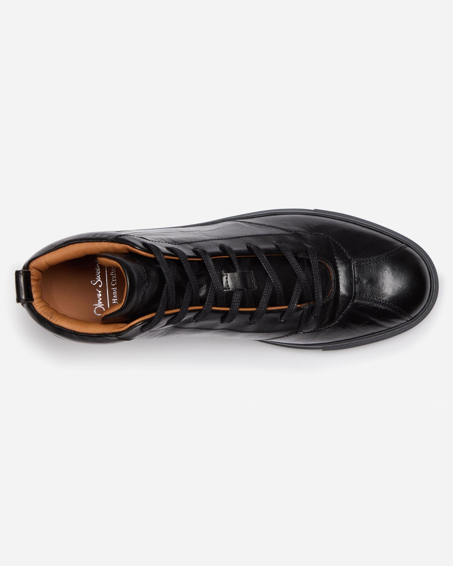 Oliver Sweeney Defeza Mens Calf Leather Retro Hi-Tops - Black