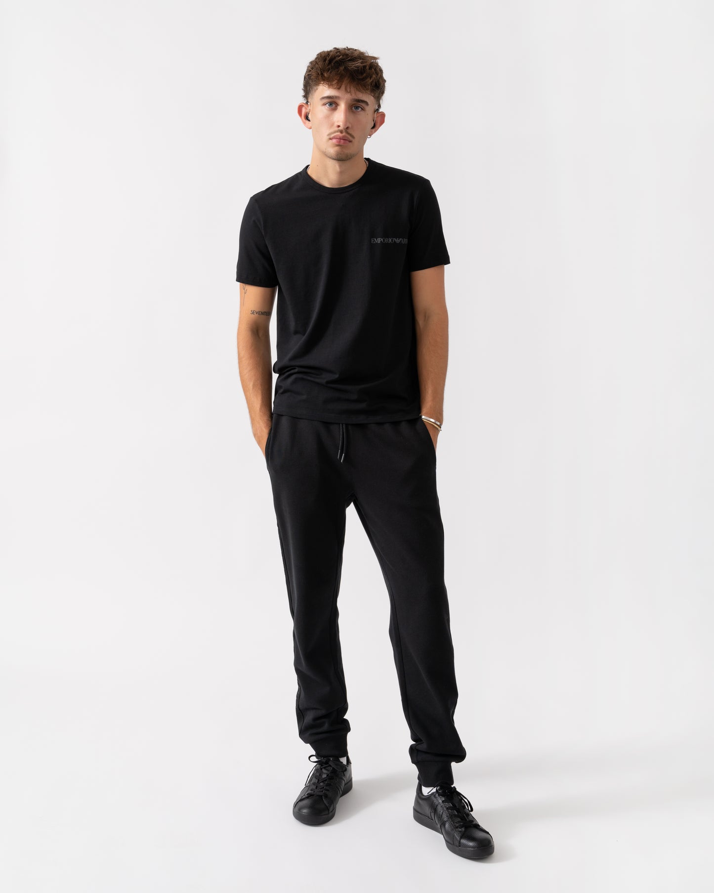 Emporio Armani 2 Pack Mens Loungewear Tops EM000391-AF10779 - Shade/Black M8014