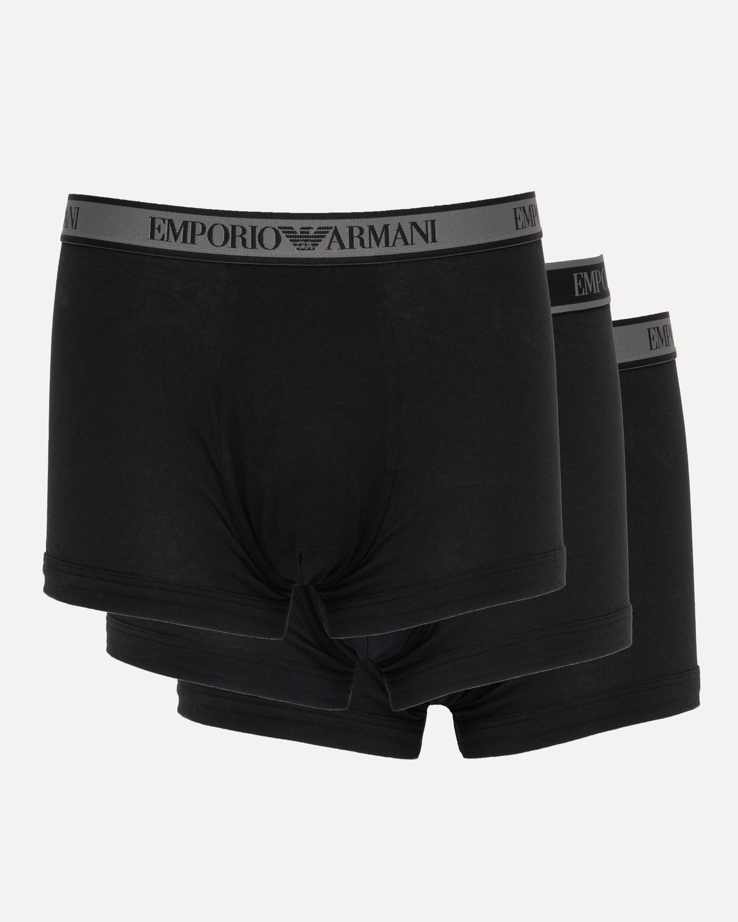Emporio Armani 3 Pack Mens Trunks - Black/Black/Black MC406