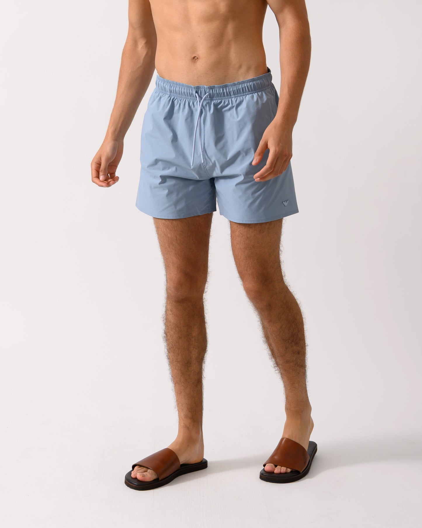 Emporio Armani Mens Essential Eagle Logo Swim Shorts - Ashley Blue