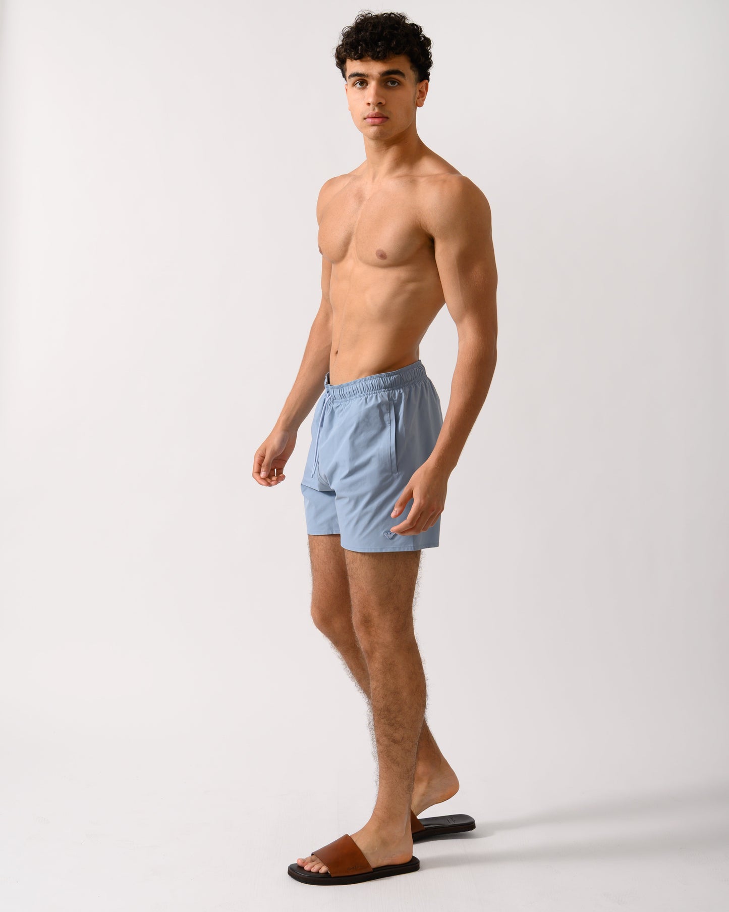 Emporio Armani Mens Essential Eagle Logo Swim Shorts - Ashley Blue