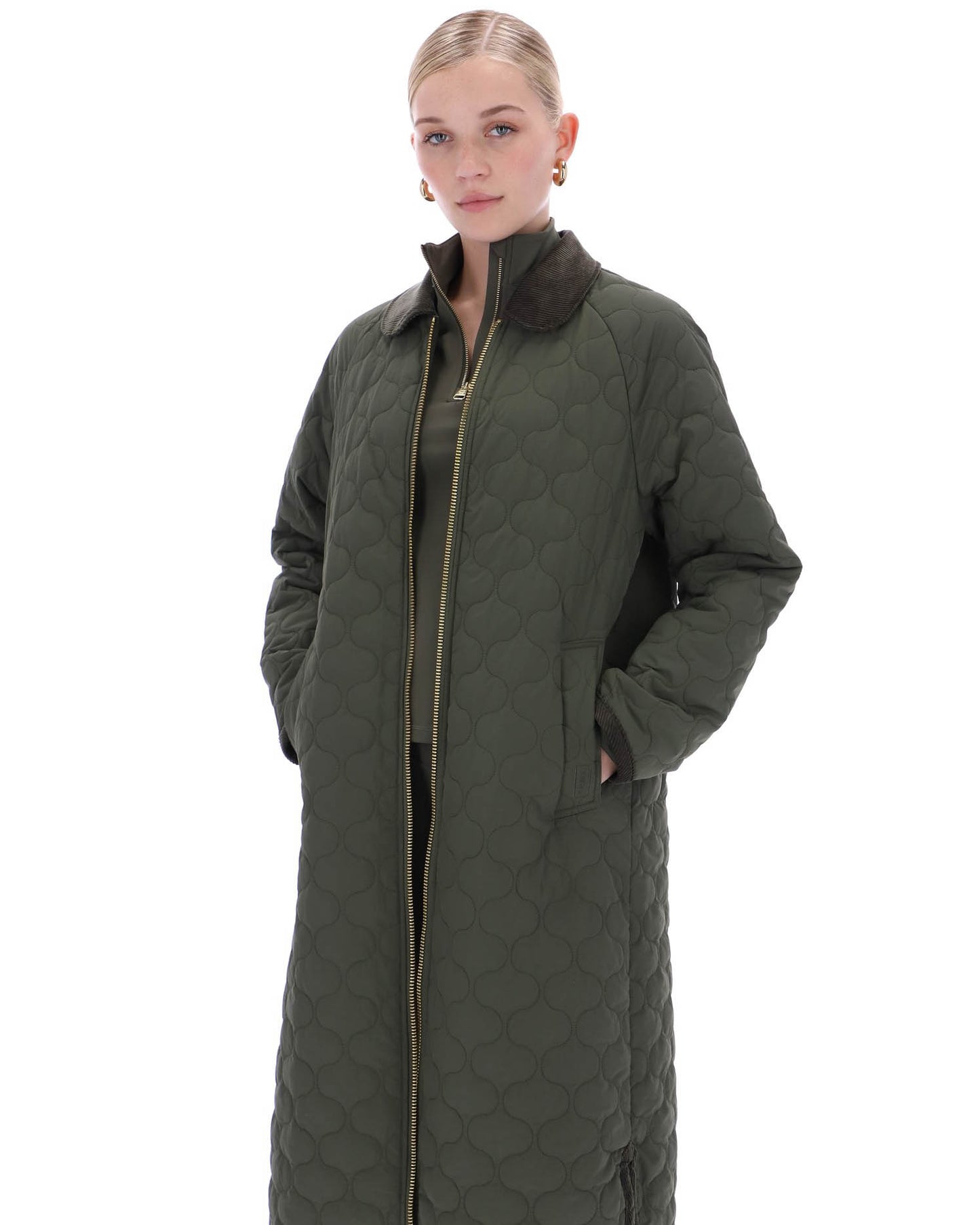 Hunter Fionn Womens Long Quilted Jacket - Kambaba