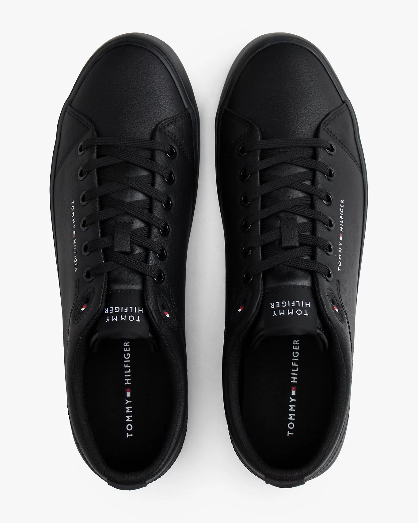 Tommy Hilfiger TH Core Low-Top Mens Vulcanised Leather Trainers - Black