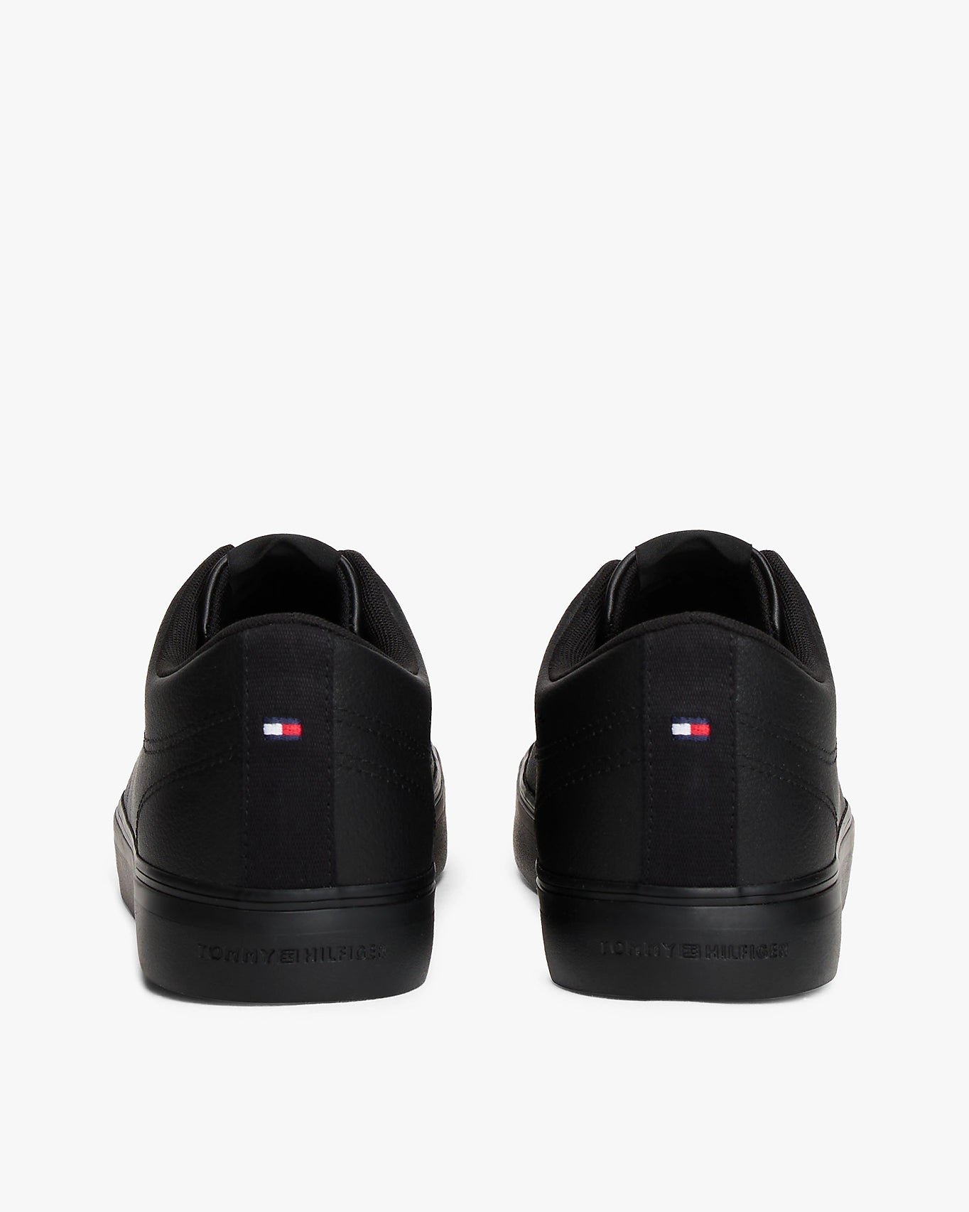 Tommy Hilfiger TH Core Low-Top Mens Vulcanised Leather Trainers - Black