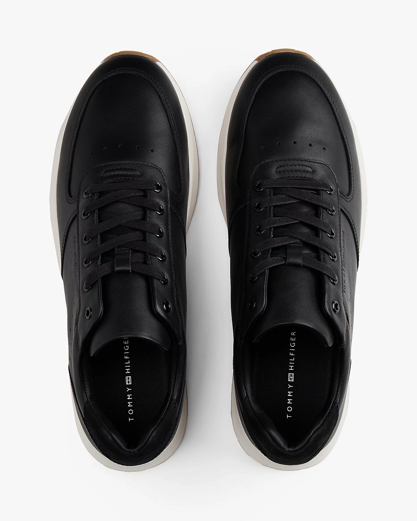 Tommy Hilfiger Premium Leather Fine Cleat Hybrid Mens Trainers - Black