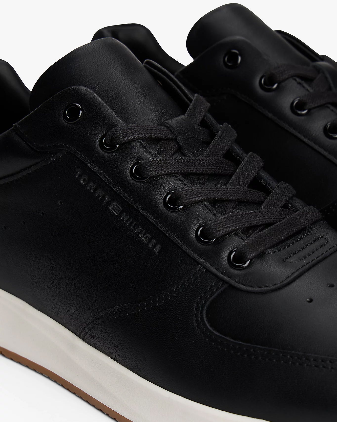 Tommy Hilfiger Premium Leather Fine Cleat Hybrid Mens Trainers - Black