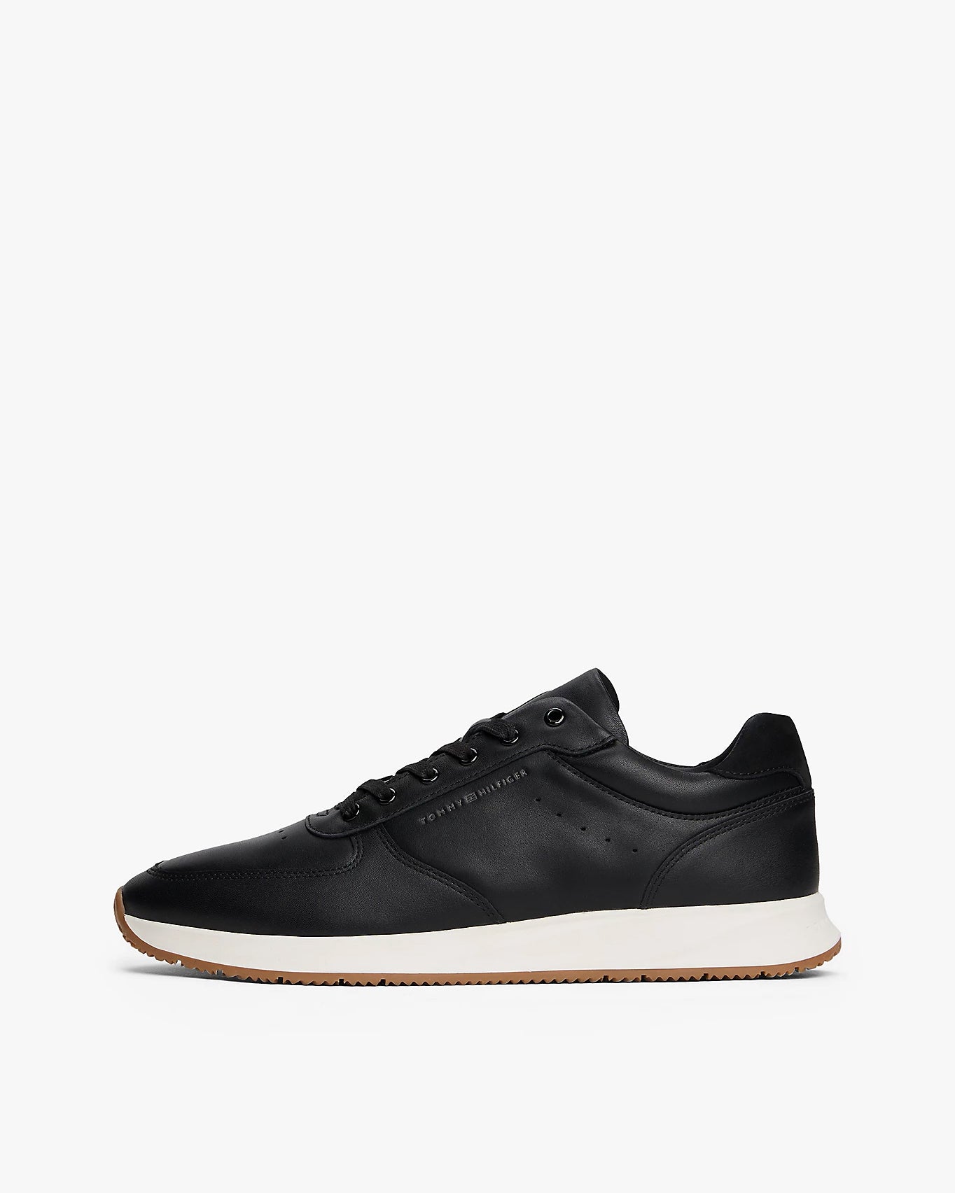 Tommy Hilfiger Premium Leather Fine Cleat Hybrid Mens Trainers - Black