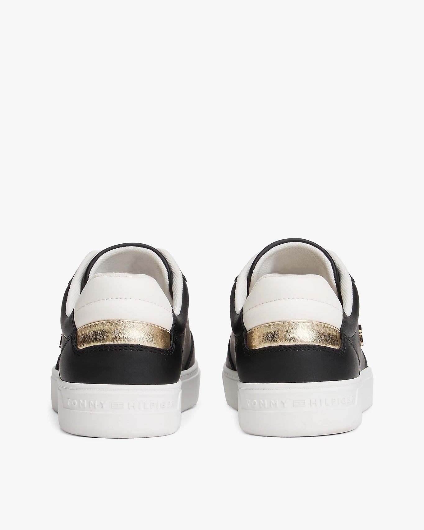 Tommy Hilfiger Elevated Womens Leather Court Trainers - Black