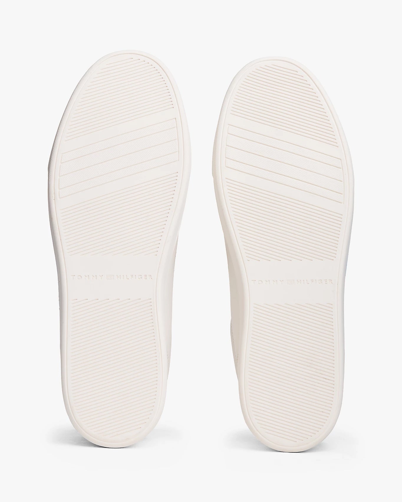 Tommy Hilfiger Elevated Womens Leather Court Trainers - Ancient White