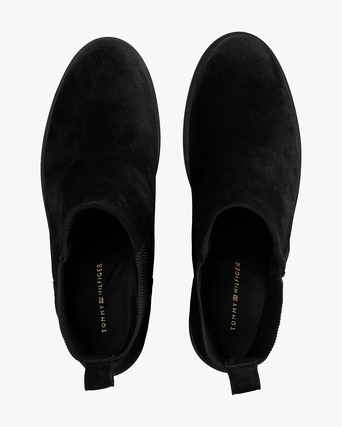 Tommy Hilfiger Flag Womens Suede Chelsea Boots - Black