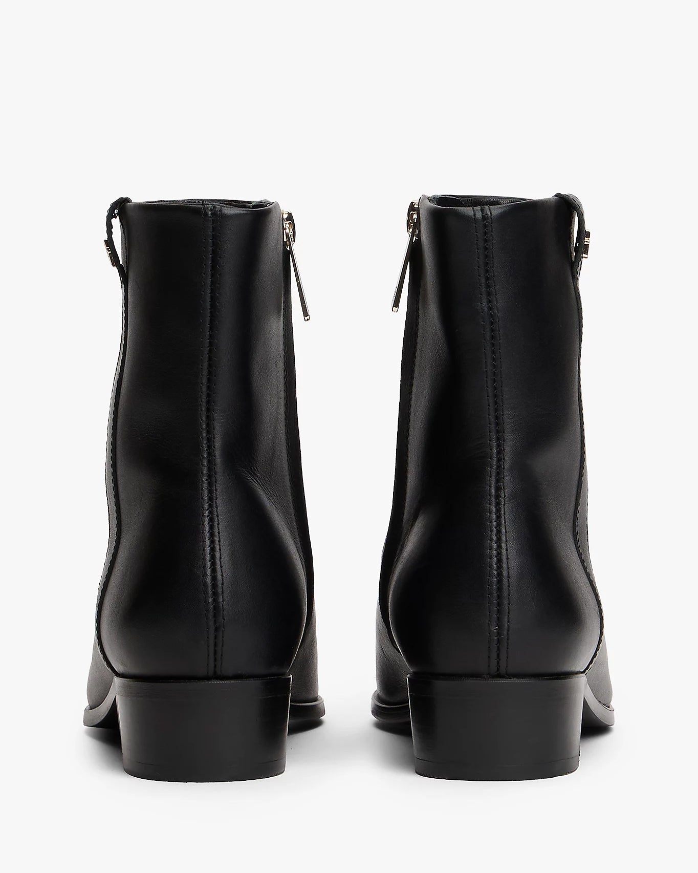 Tommy Hilfiger TH Leather Pointy Womens Zipped Booties - Black