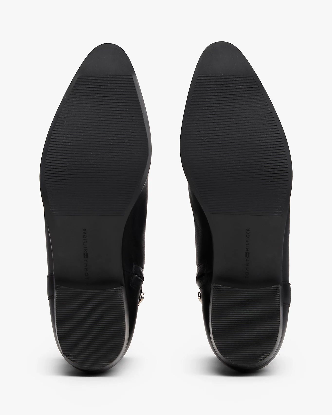 Tommy Hilfiger TH Leather Pointy Womens Zipped Booties - Black