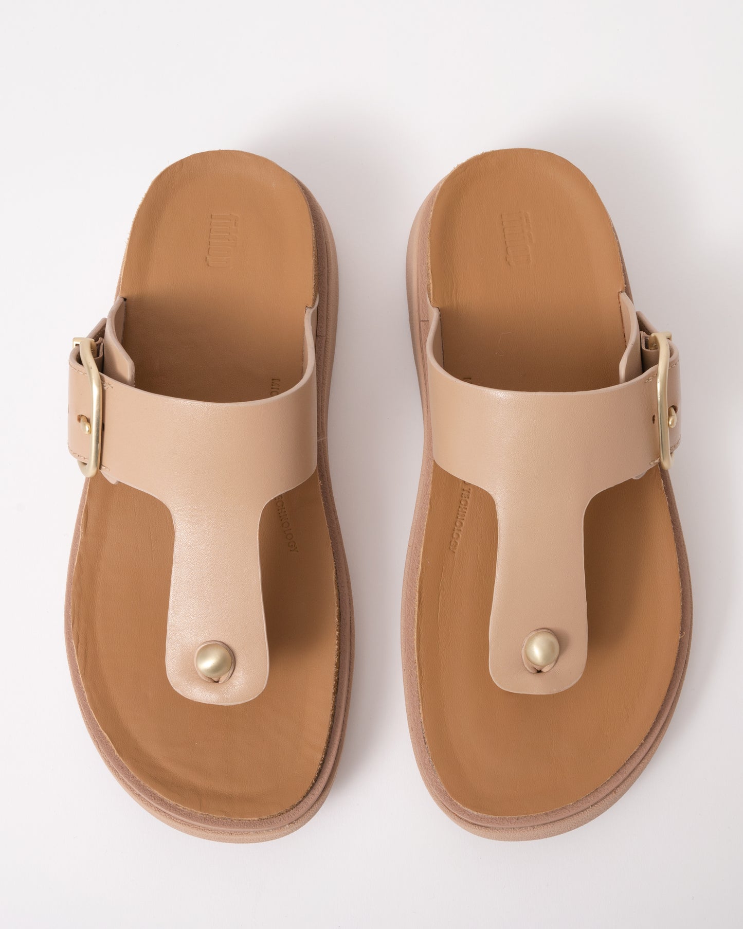 FitFlop Womens Gen-FF Buckle Leather Toe-Post Sandals