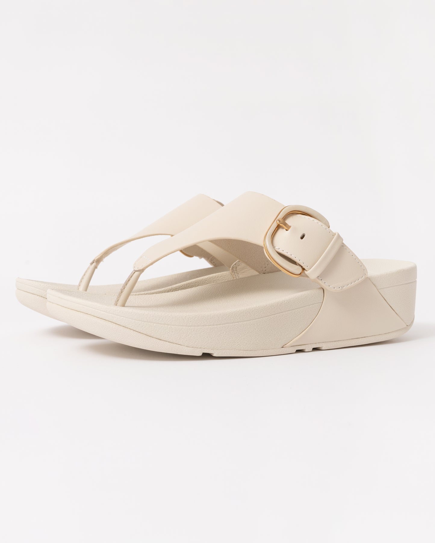FitFlop Womens Lulu Resin-Buckle Leather Toe-Post Sandals