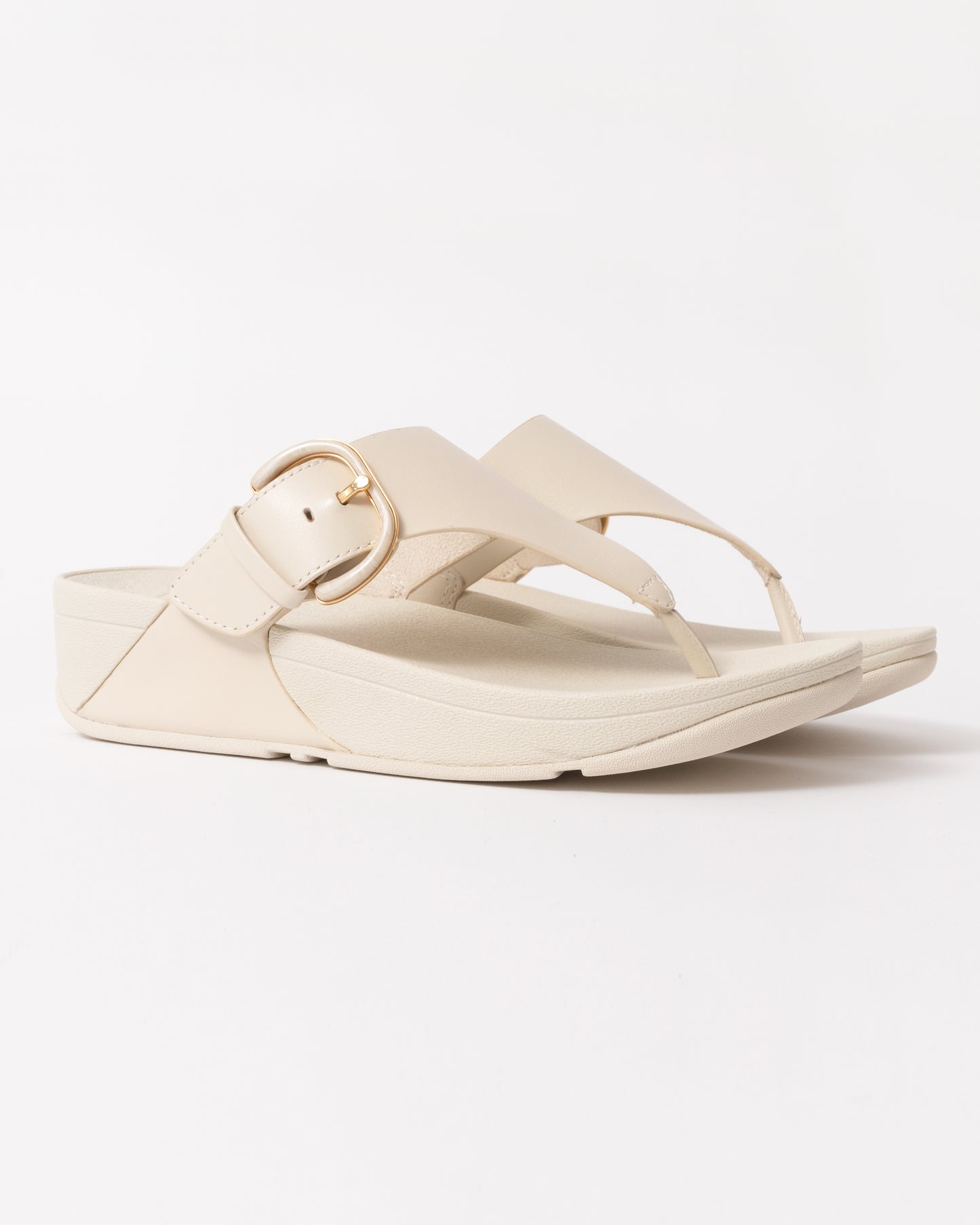 FitFlop Womens Lulu Resin-Buckle Leather Toe-Post Sandals