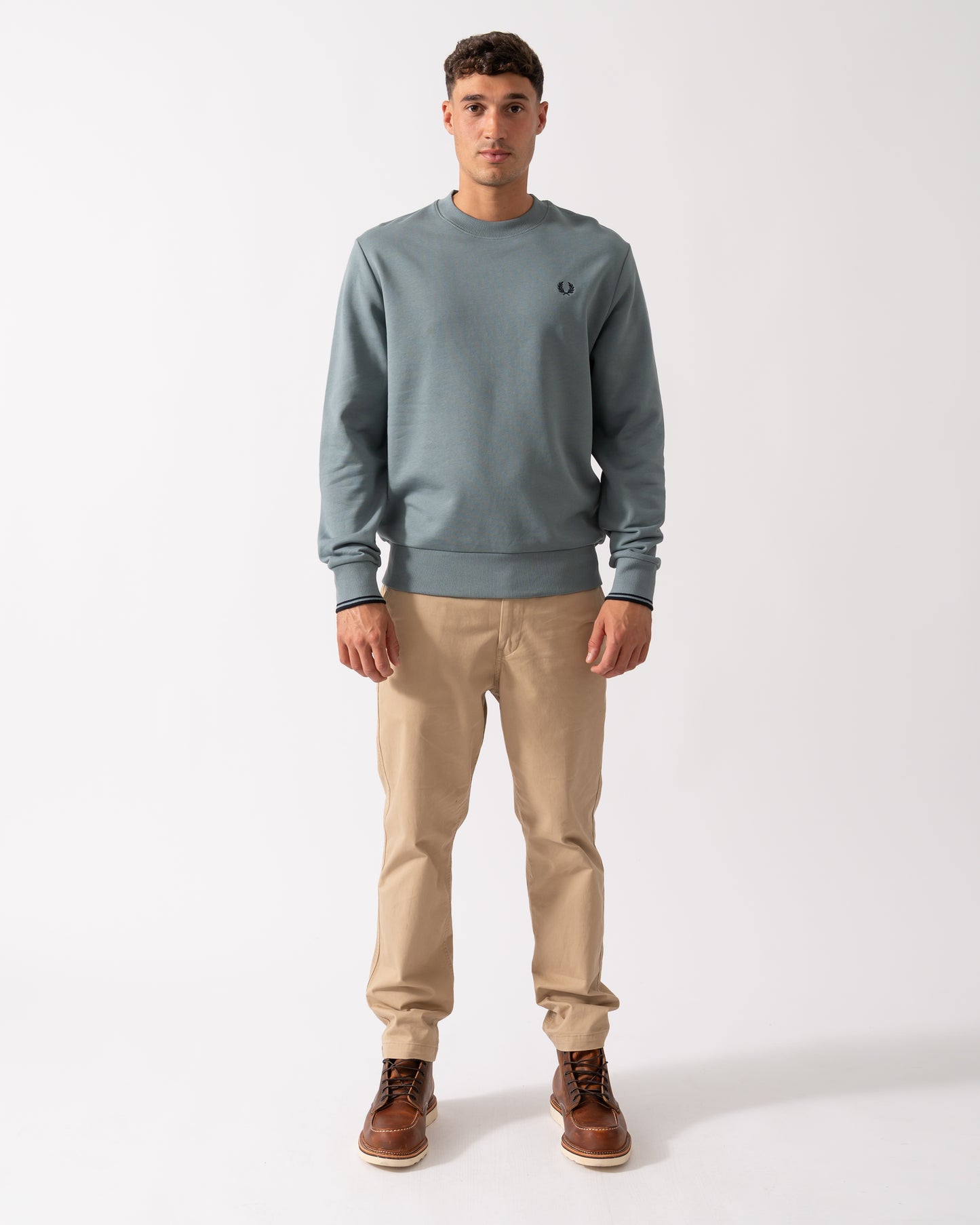 Fred Perry Mens Crew Neck Sweatshirt - Stockport Blue/Navy/Navy Z56