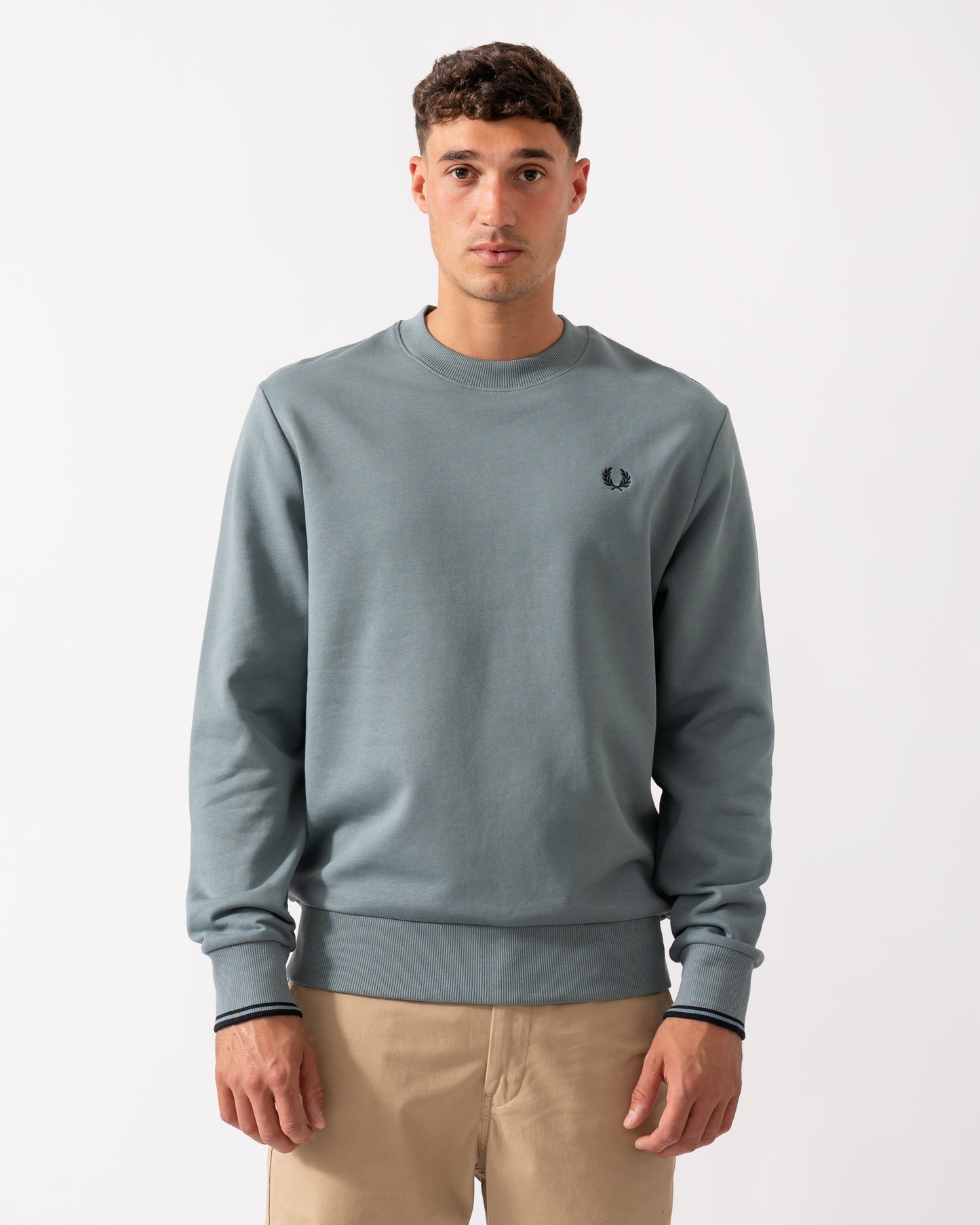 Fred Perry Mens Crew Neck Sweatshirt - Stockport Blue/Navy/Navy Z56