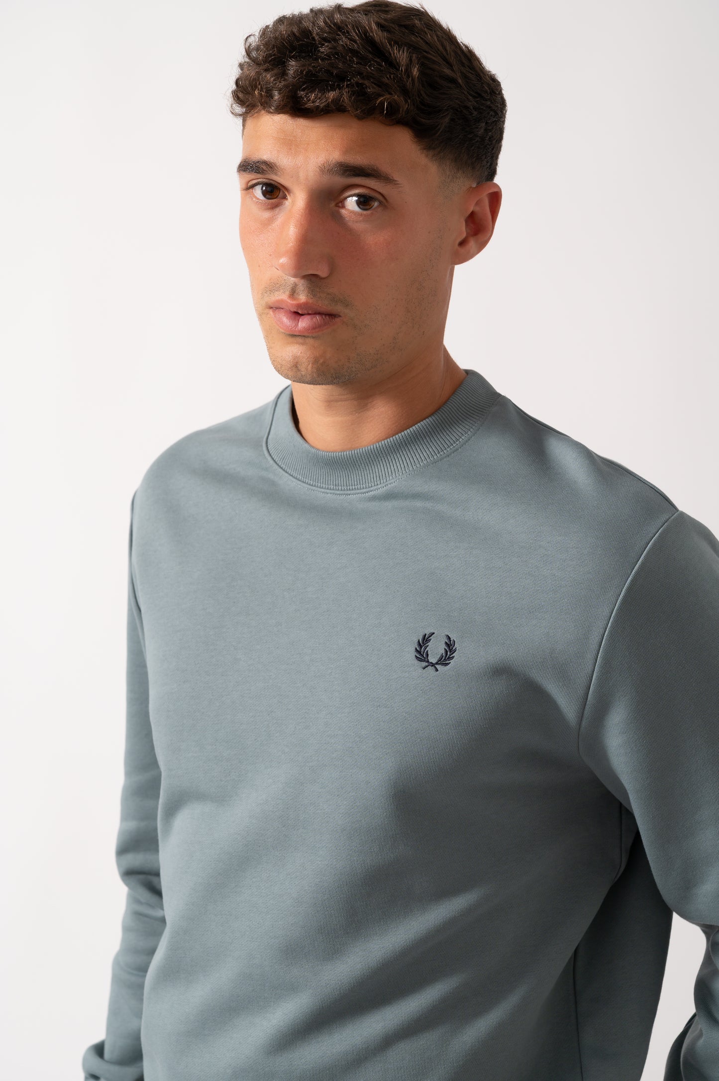 Fred Perry Mens Crew Neck Sweatshirt - Stockport Blue/Navy/Navy Z56