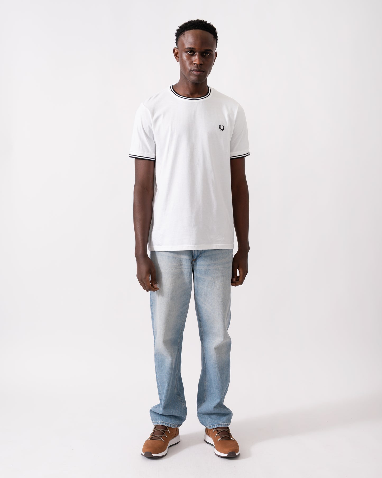 Fred Perry Mens Twin Tipped T-Shirt NOS - White 100