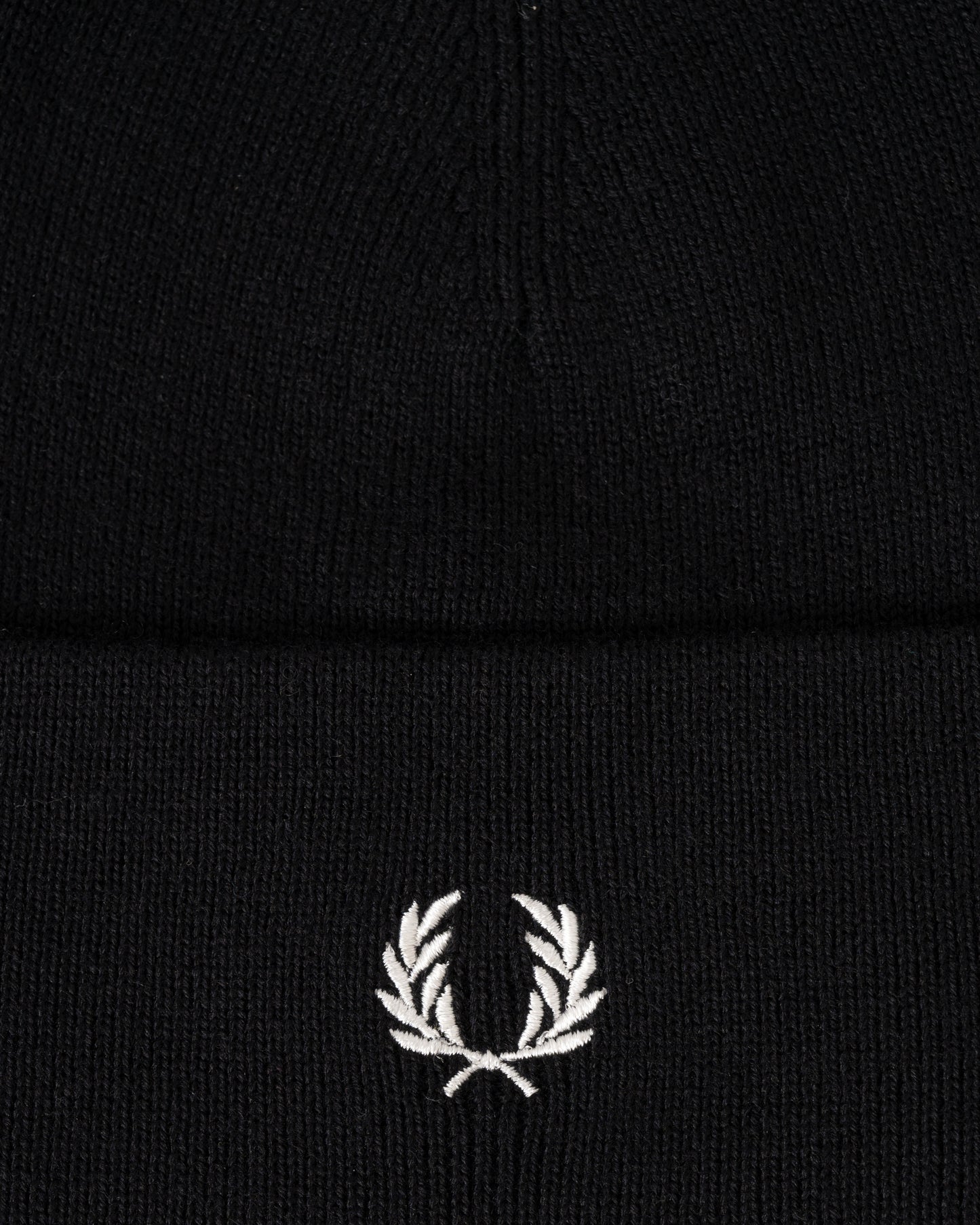 Fred Perry Mens Classic Beanie - Black/Snow White 843