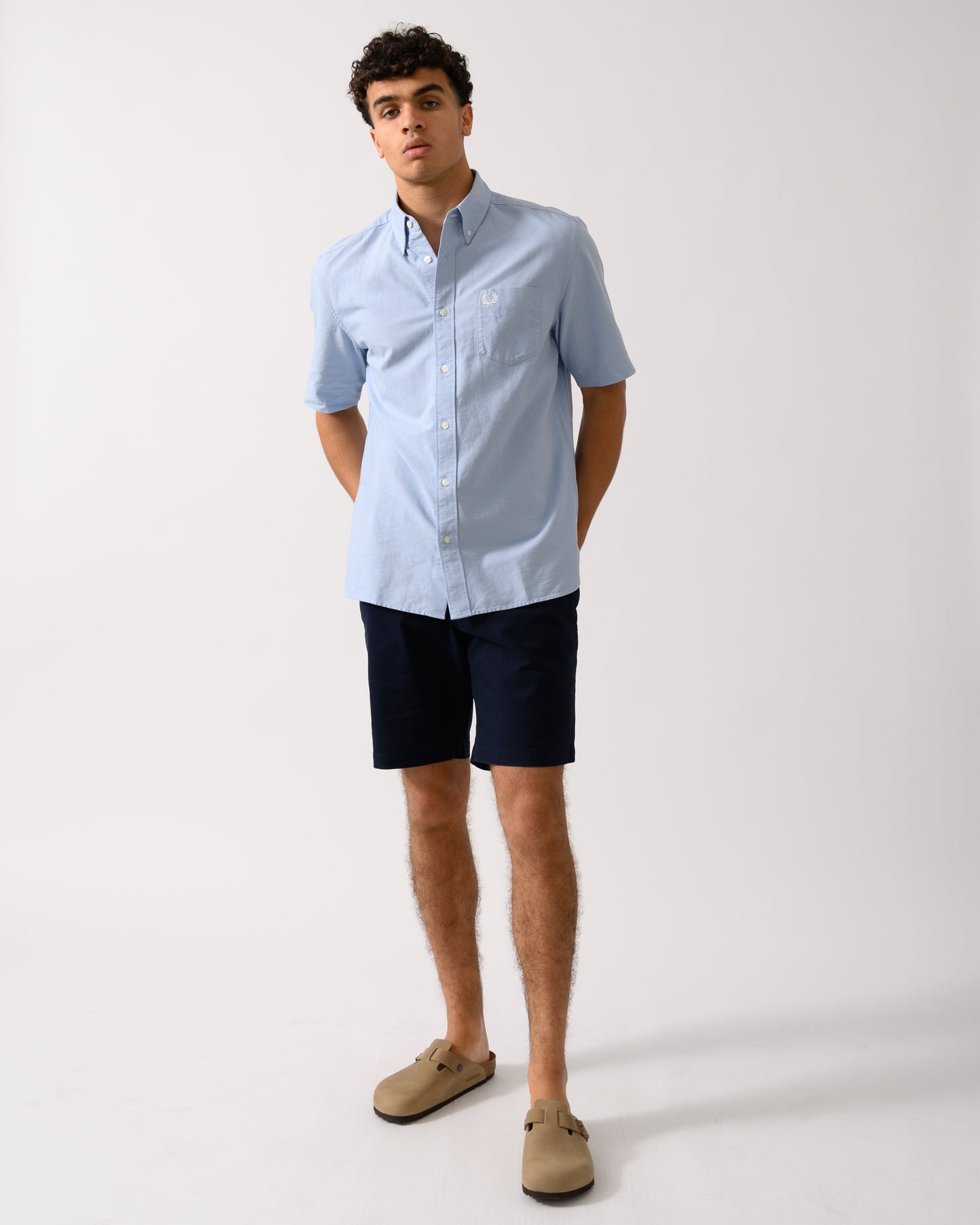 Fred Perry Mens Oxford Shirt - Light Smoke 146