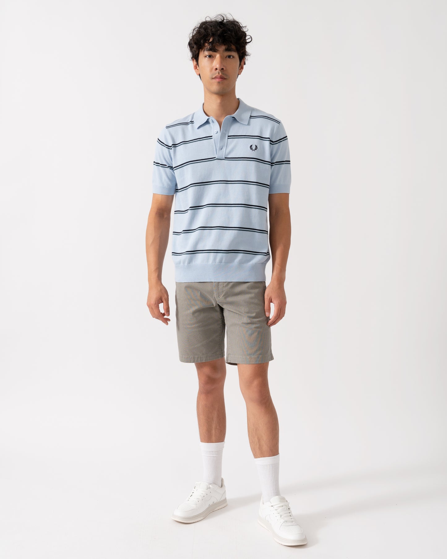 Fred Perry Mens Striped Knitted Shirt