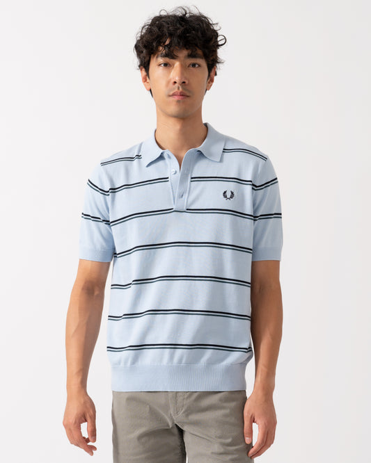 Fred Perry Mens Striped Knitted Shirt