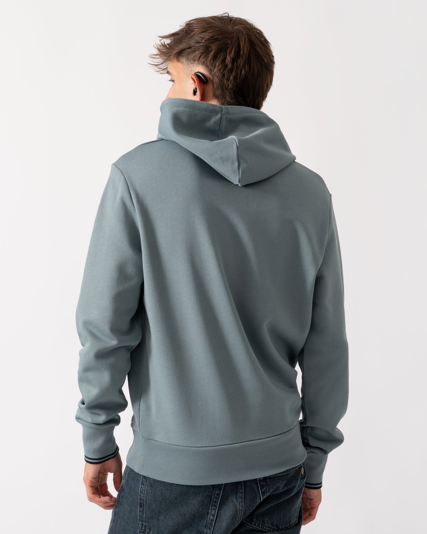 Fred Perry Mens Tipped Hooded Sweatshirt - Stockport Blue/Navy Z56