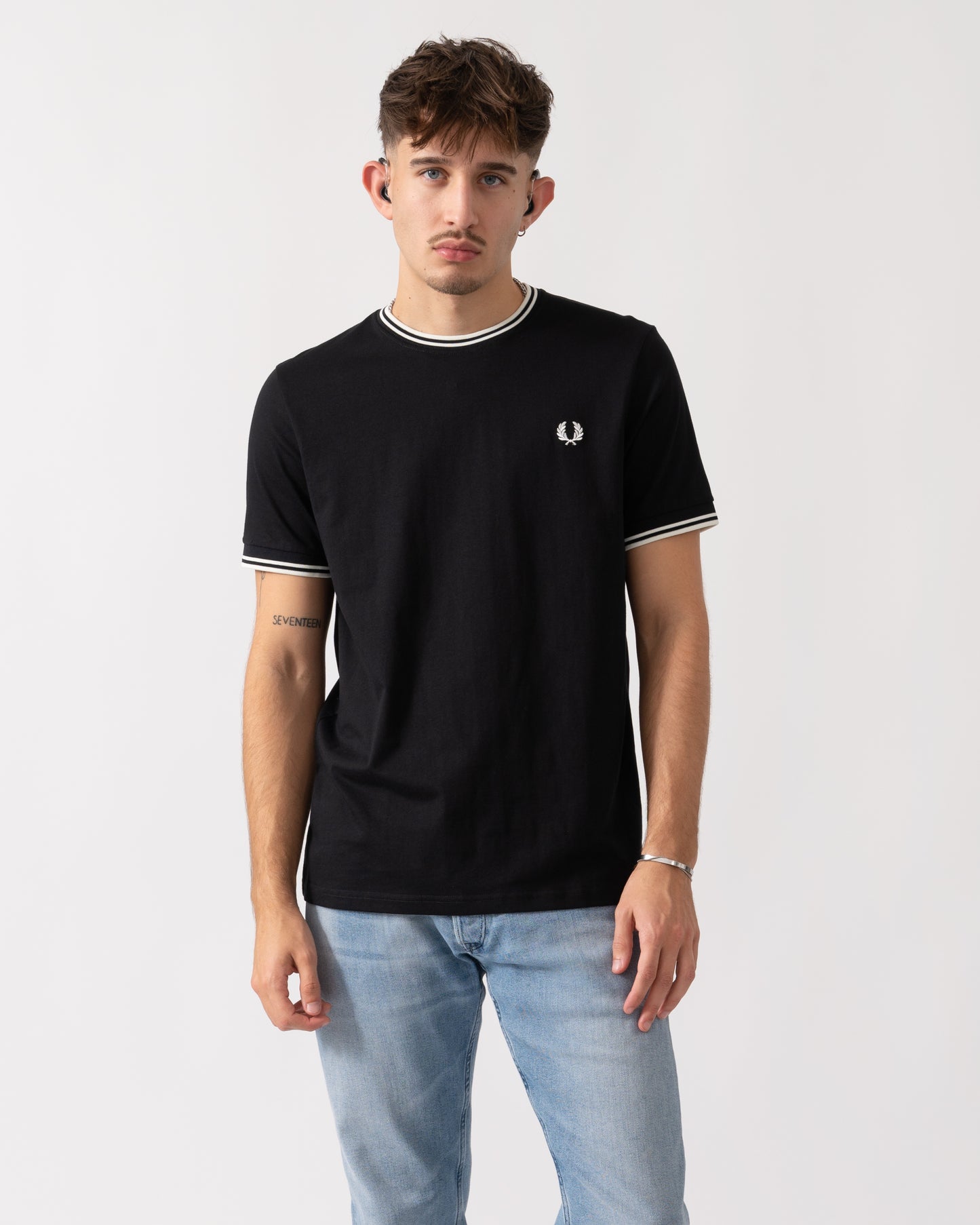 Fred Perry Mens Twin Tipped T-Shirt NOS - Black 102