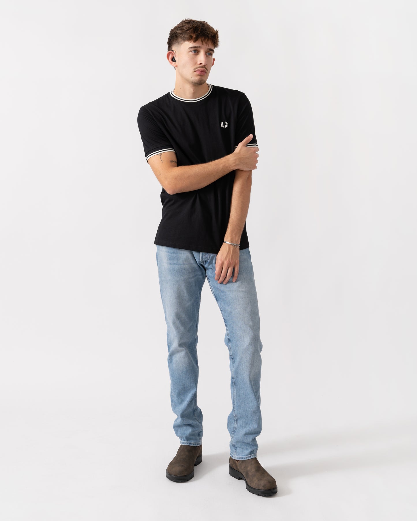 Fred Perry Mens Twin Tipped T-Shirt NOS - Black 102