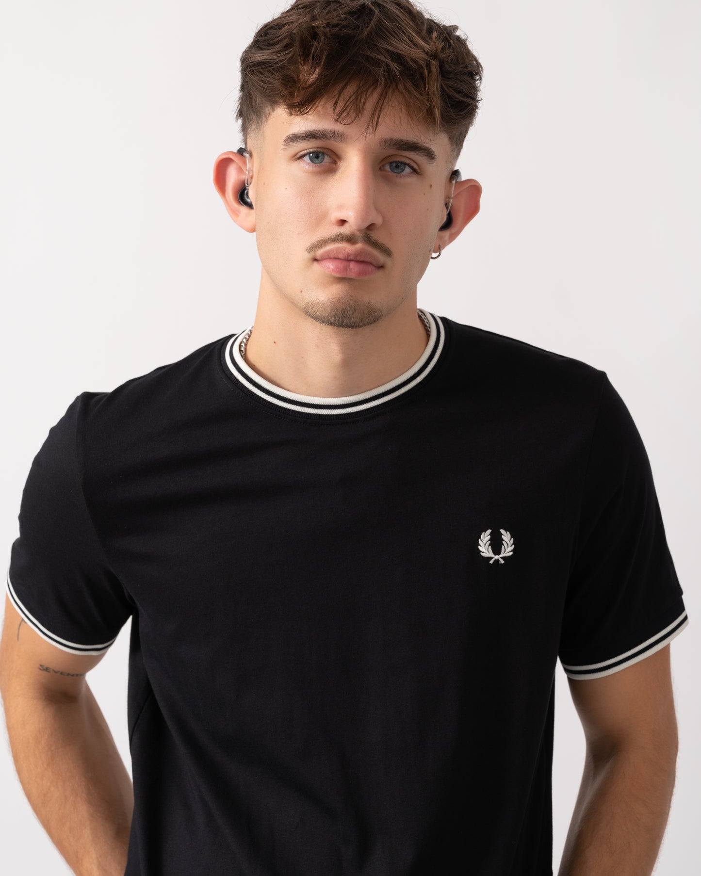 Fred Perry Mens Twin Tipped T-Shirt NOS - Black 102