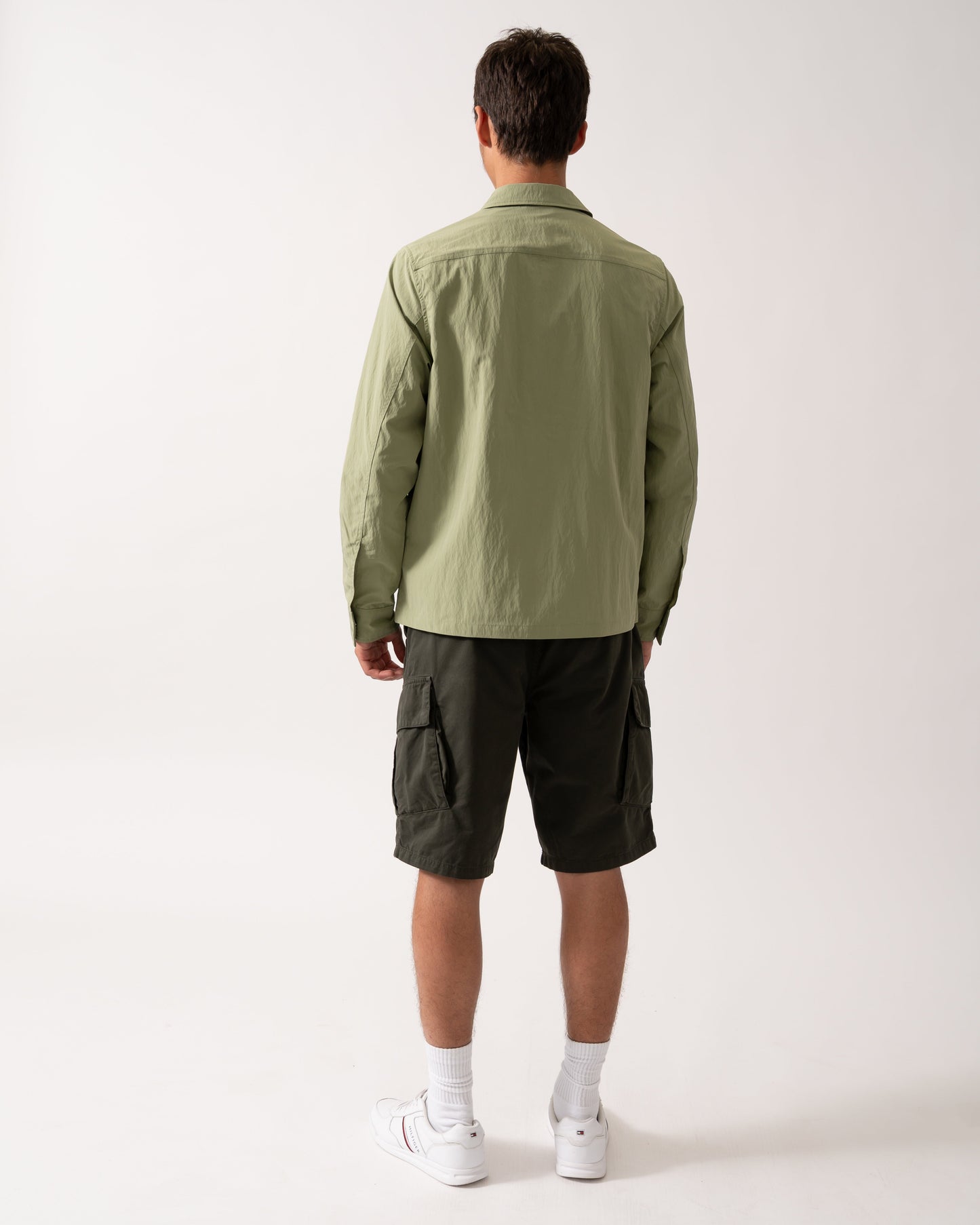 Fred Perry Mens Zip Overshirt - Olive Mint X88