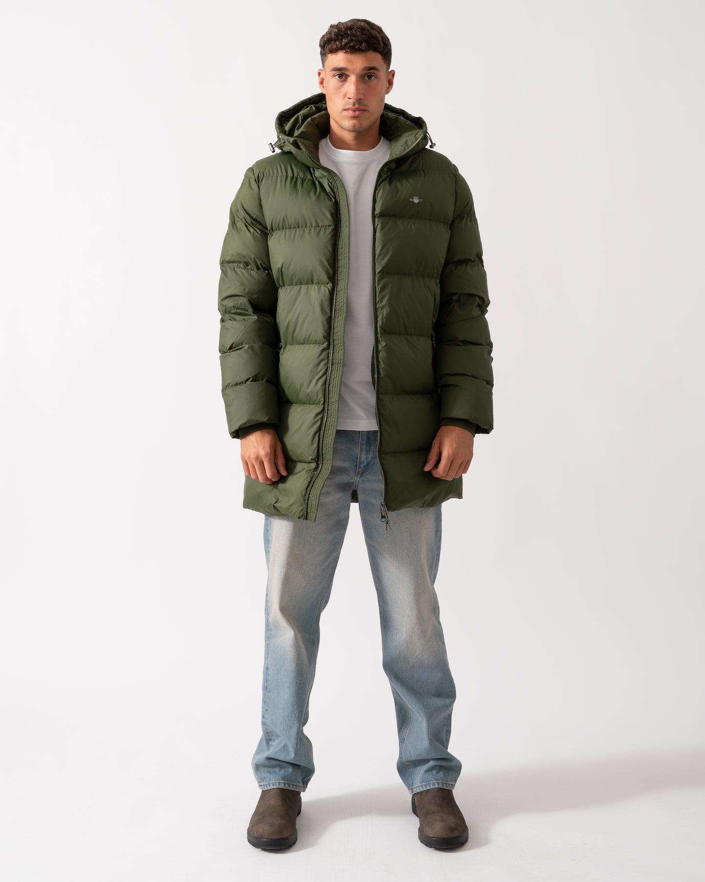 GANT Mens Active Cloud Mid Length Puffer Jacket - 360 Country Green