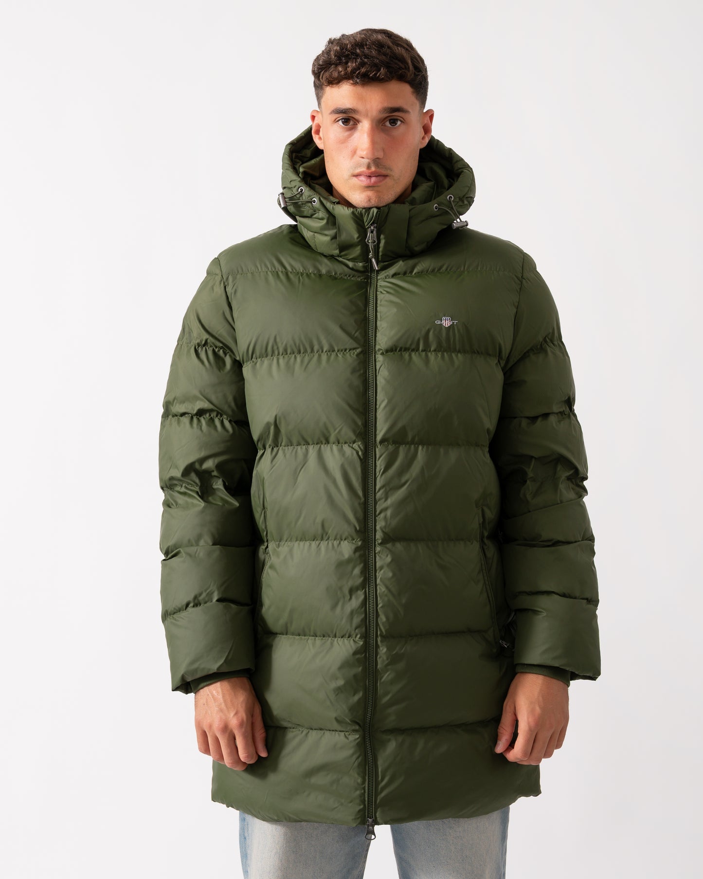 GANT Mens Active Cloud Mid Length Puffer Jacket - 360 Country Green