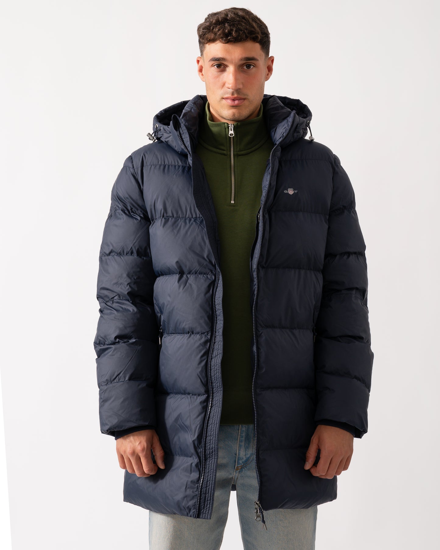 GANT Mens Active Cloud Mid Length Puffer Jacket - 433 Evening Blue