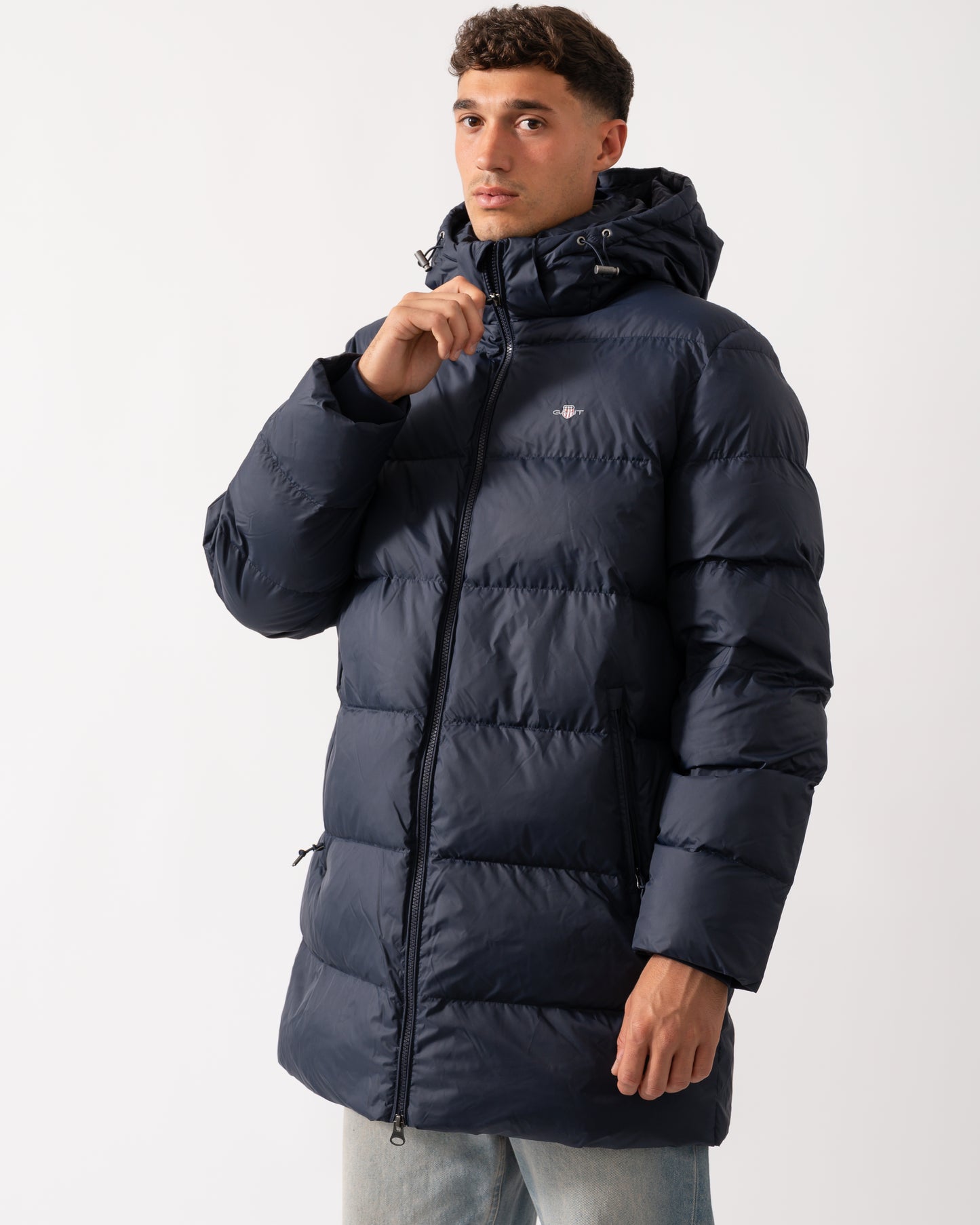 GANT Mens Active Cloud Mid Length Puffer Jacket - 433 Evening Blue